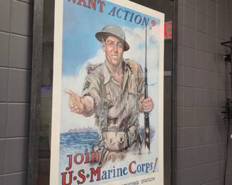 Framed US Marine Corps Recruitment Poster