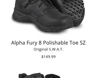 Original Swat Boots Alpha Fury 8 Polishable Toe SZ