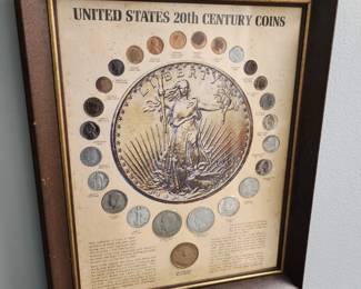 20th Century Coins Wood Framed Art