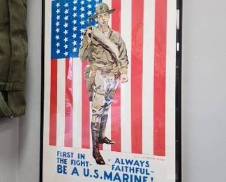 Framed US Marine Recruitment Poster