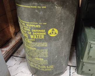 Cold War Era Civil Defense Emergency Water Storage Barrel