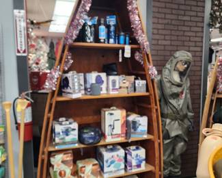 Large Wooden Canoe Shelf