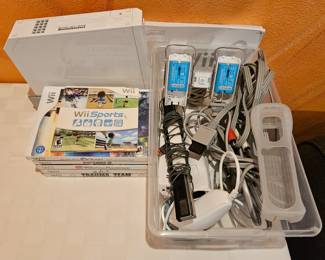 Nintendo Wii with 6 games and accessories