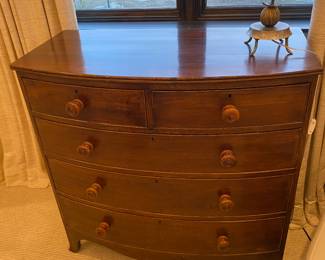 Early American Mahogany chest restored in mint condition, sturdy and good working drawers, 41x22x40 - $1100
