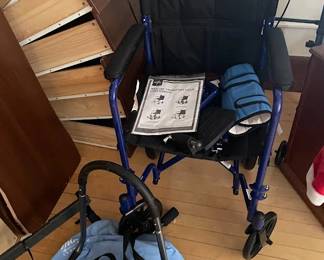 Bed accessories, never used transport chair