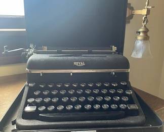 Royal typewriter in carrying case