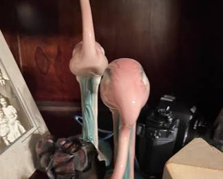 Vintage pink flamingo set