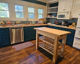 Note: The butcher block island is not for sale