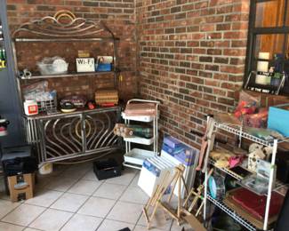 Cool Bakers Rack and Art Supplies