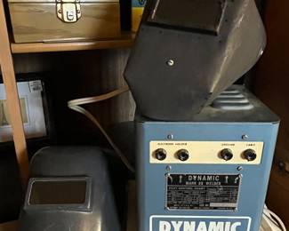 Vintage arc welder and masks