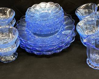 NEW MARTINSVILLE GLASS JANICE DISHES 29 PIECE