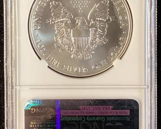 2013 GRADED MS70 SILVER EAGLE, WEST POINT MINT