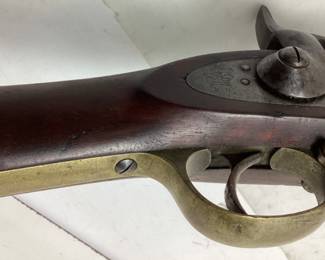 CIVIL WAR ERA FRENCH 1862 PERCUSSION RIFLE, CROWN MARK V.R. & 1862 L.A. CO., BRASS TRIGGER GUARD & BUTT END, 38'' BARREL,