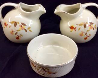 2 HALL AUTUMN LEAF JEWEL TEA PITCHE