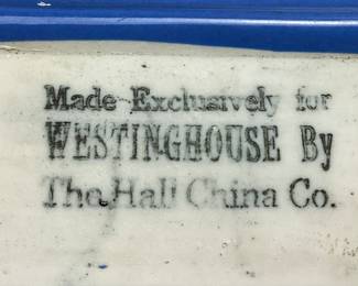 HALL CHINA CO PHOENIX WATER SERVER AND 2 LEFTOVER CONTAINERS