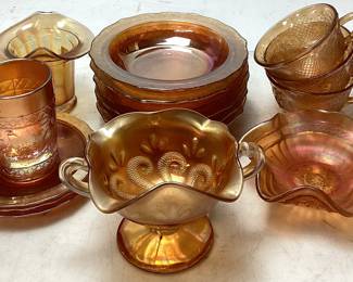 VINTAGE MARIGOLD GLASSWARE GROUP