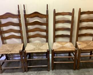 2 SETS OF 2 LADDERBACK CHAIRS