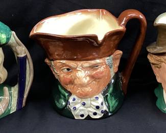 (3) VTG. ROYAL DOULTON CHARACTER JUGS, ROBIN HOOD, OLD CHARLIE & PADDY