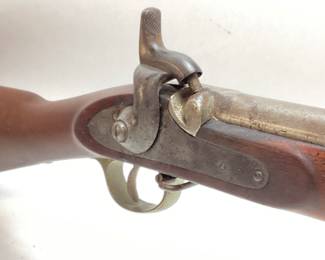 CIVIL WAR ERA FRENCH 1862 PERCUSSION RIFLE, CROWN MARK V.R. & 1862 L.A. CO., BRASS TRIGGER GUARD & BUTT END, 38'' BARREL,
