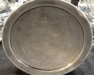 VTG. HEISEY CRYSTAL OLD WILLIAMSBURG 3 LIGHT CANDELABRA EPERGNE WITH WEIGHTED STERLING SILVER BASE