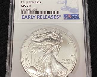 2021 GRADED MS70 SILVER EAGLE, TYPE 2