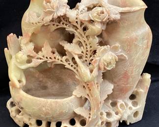 VTG. CHINESE SOAPSTONE CARVED DOUBLE