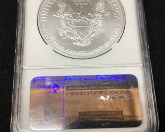 2012 SILVER AMERICAN EAGLE, MS70 BY NGC, FIRST RELEASES