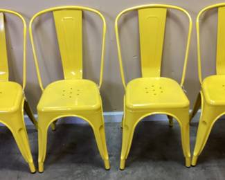 4 METAL BISTRO CAFE CHAIRS