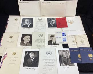 ASSORTED 6 INAUGURATION INVITATION PACKETS, KENNEDY & JOHNSON, NIXON & AGNEW, 