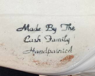 VTG. CASH FAMILY HAND PAINTED BOOT VASES