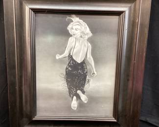 MARILYN MONROE ART BY GREG O’BRYAN, 18''-15'' IN FRAME