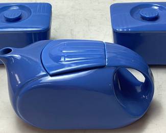 HALL CHINA CO PHOENIX WATER SERVER AND 2 LEFTOVER CONTAINERS