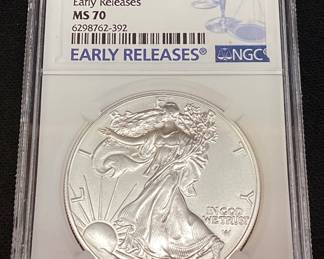 2021 GRADED MS70 SILVER EAGLE, TYPE 2