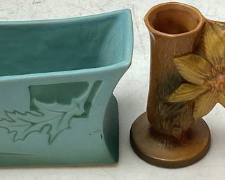 (2) VTG. ROSEVILLE POTTERY PIECES,