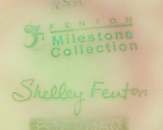 FENTON BURMESE GLASS VASE SIGNED SHELLY