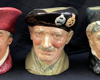 (3) VTG. ROYAL DOULTON CHARACTER JUGS THE CARDINAL GRANNY & MONTY,