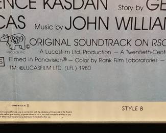 ORIGINAL 1980 TOM JUNG STYLE B STAR WARS EMPIRE STRIKES BACK MOVIE POSTER,