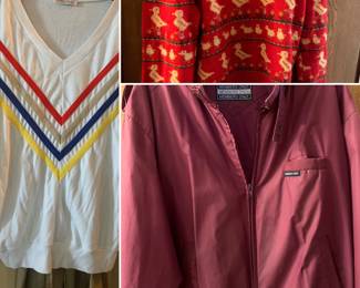 Vintage clothing, some wool, Goose Down coats and this treasure MEMBERS ONLY made in Hong Kong!