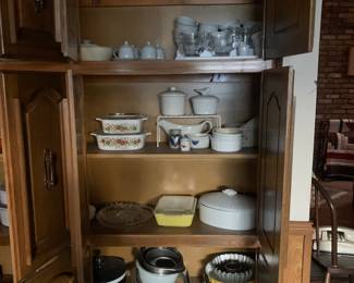 Pyrex, stoneware, glassware, pans, cook wear so many serving pieces from casual to fancy!