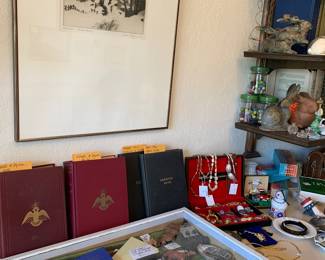 Free Mason, jewelry, cast iron toys etc...