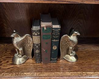 Brass bookends birds 