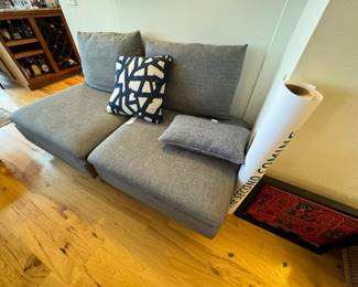 Modern Gray Modular Love Seat