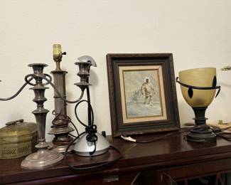 Framed and Signed Eskimo Oil Painting