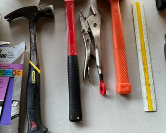 Stanley Fat Max Hammer, Milwaukee Maxbite Curved Jaw Locking Pliers, Olympia Tools Dead Blow Hammer