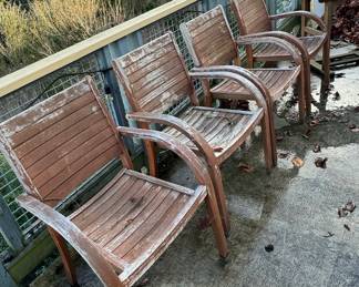 Set of 4 Wooden Patio Chairs
