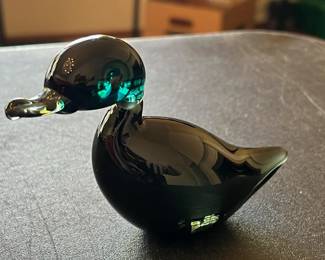 Signed Jaako Niemi for Nuutajarvi Notsjo..Finland Art Glass Duck