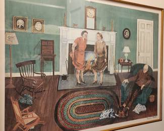 Vintage "Fireside in Virginia" byQueena Stovall,signed