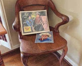 Wooden Bankers Chair on Casters