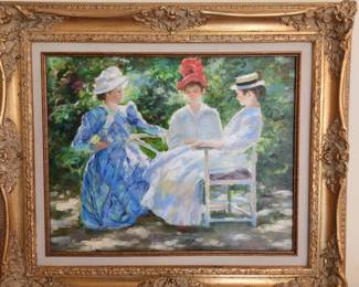 Ladies in the Garden Painting