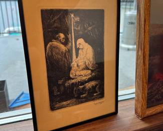 Eugene Higgins (1874-1958) Nativity Scene Etching